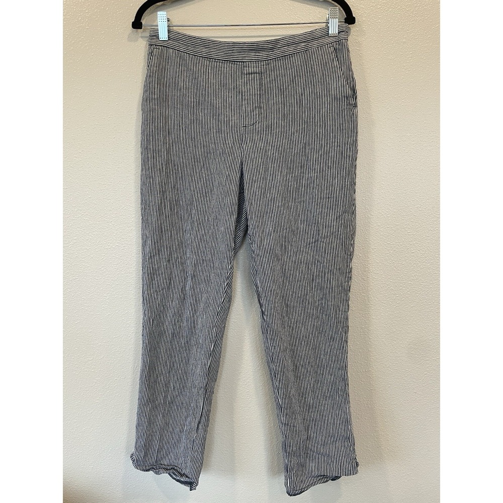 Banana Republic Hayden Pants Blue Stripe Slacks Trouser Linen Womens Size 6